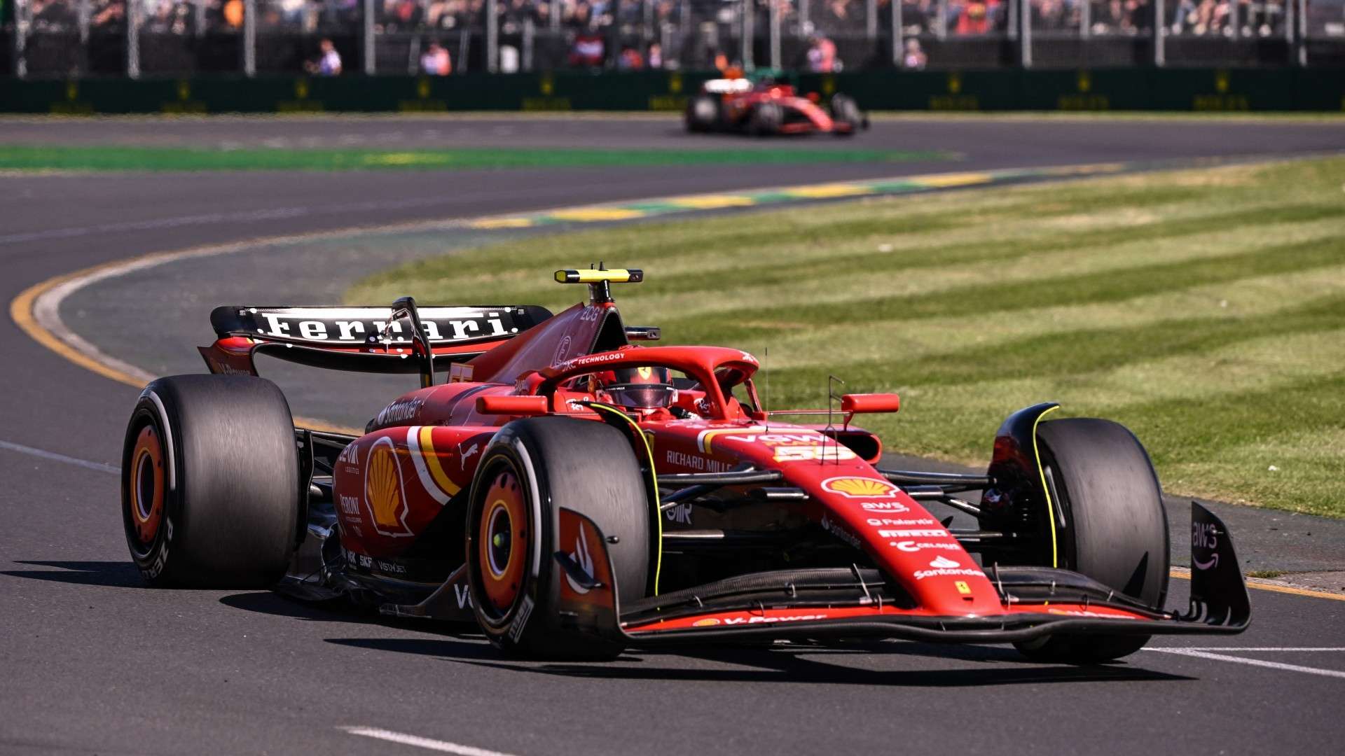 Ferrari's Spanish driver Carlos Sainz Jr drives
