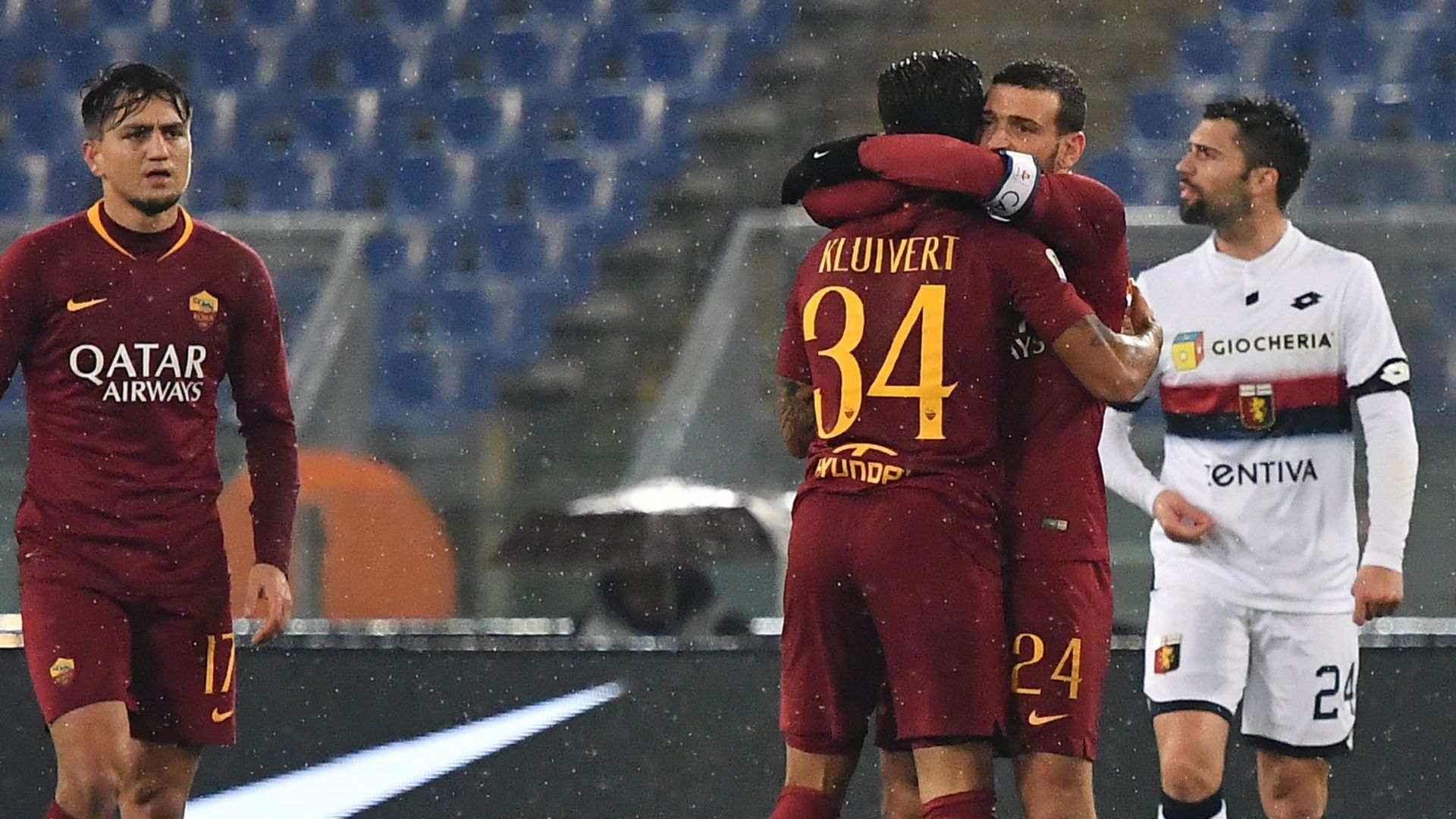 Alessandro Florenzi Justin Kluivert Roma Genoa Serie A