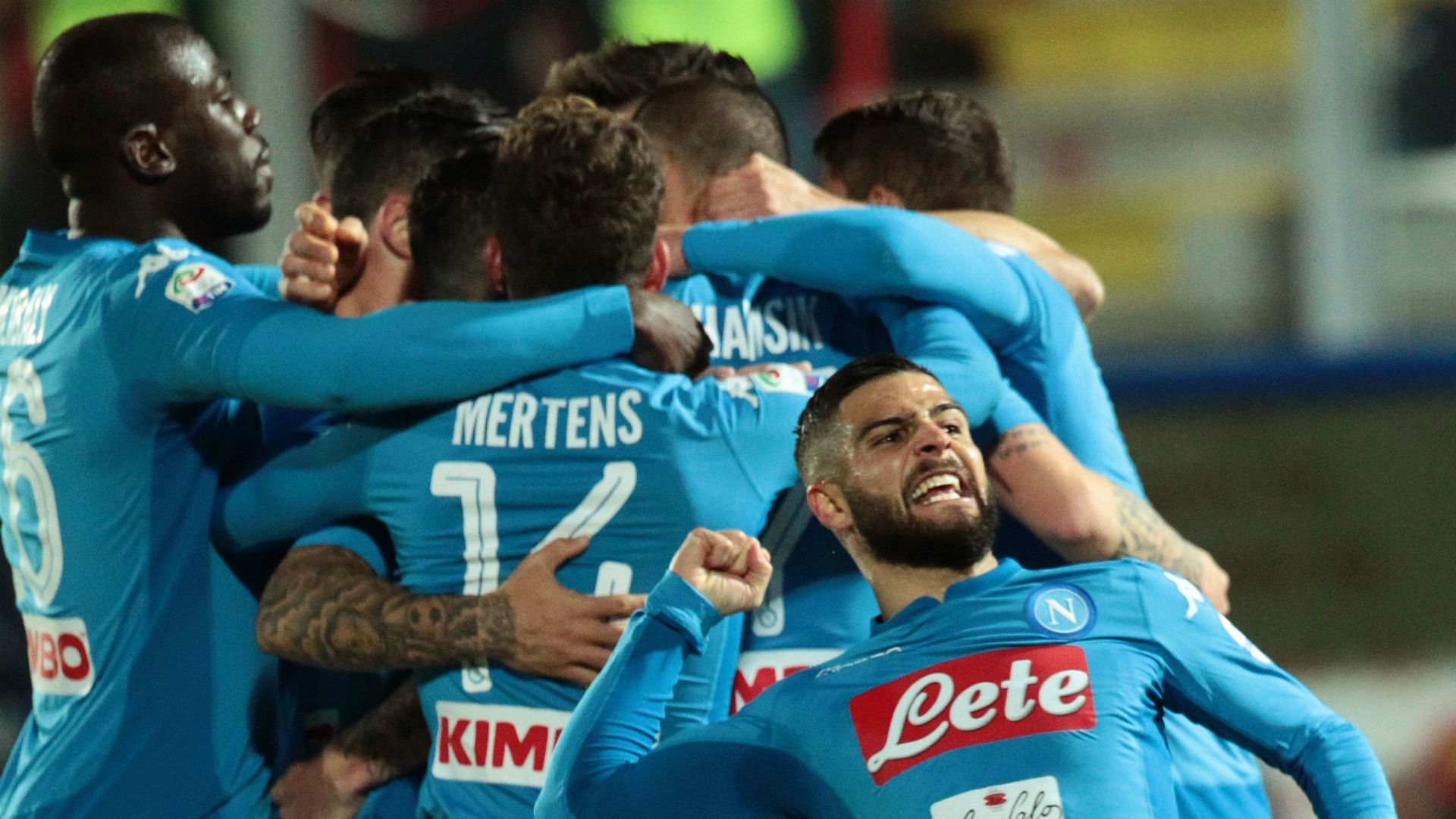 Napoli celebrating Crotone Napoli Serie A