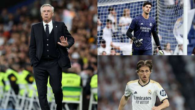 Thibaut Courtois Luka Modric Carlo Ancelotti Real Madrid 2024