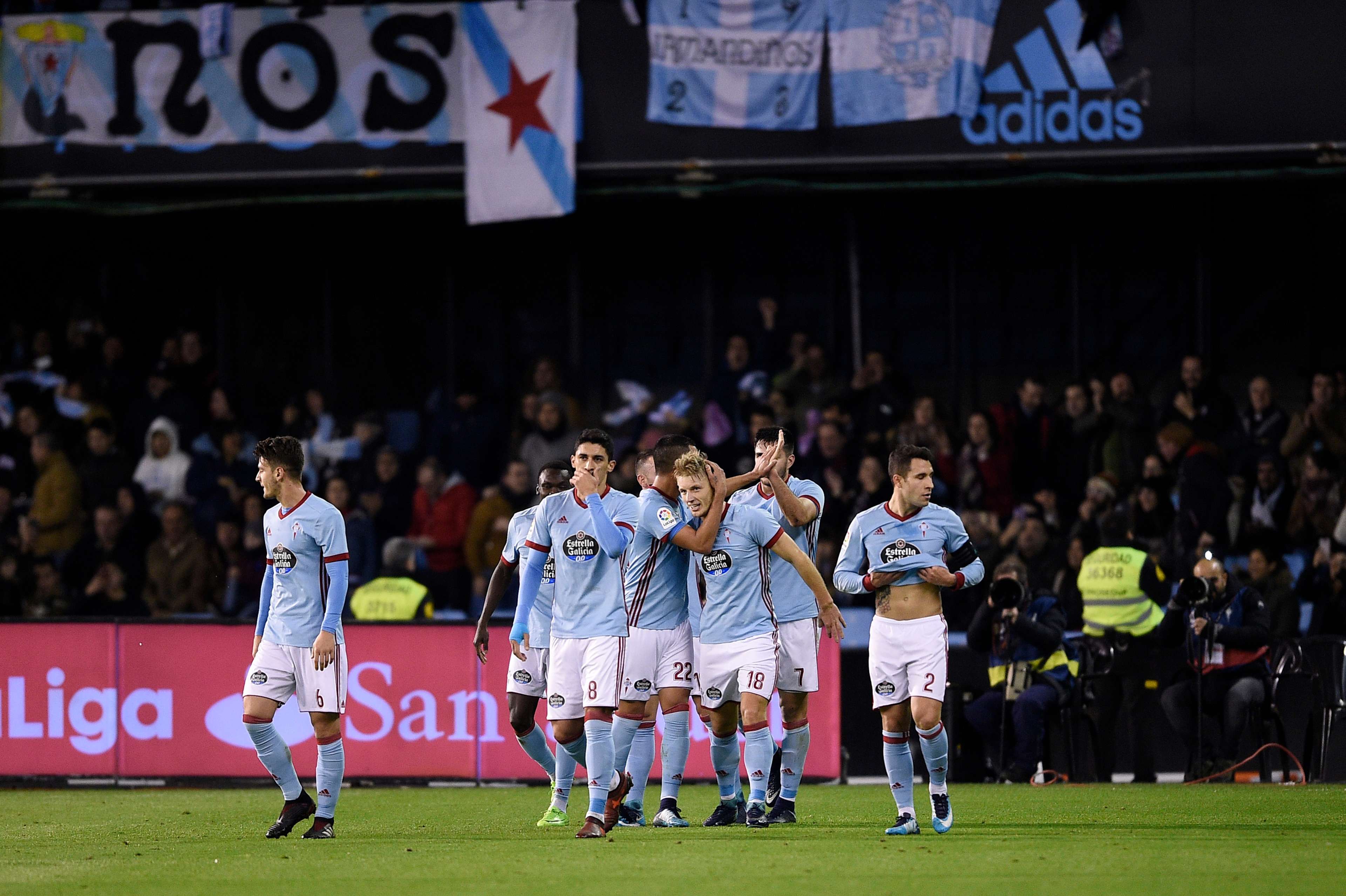 Celta celebrate against Real Madrid