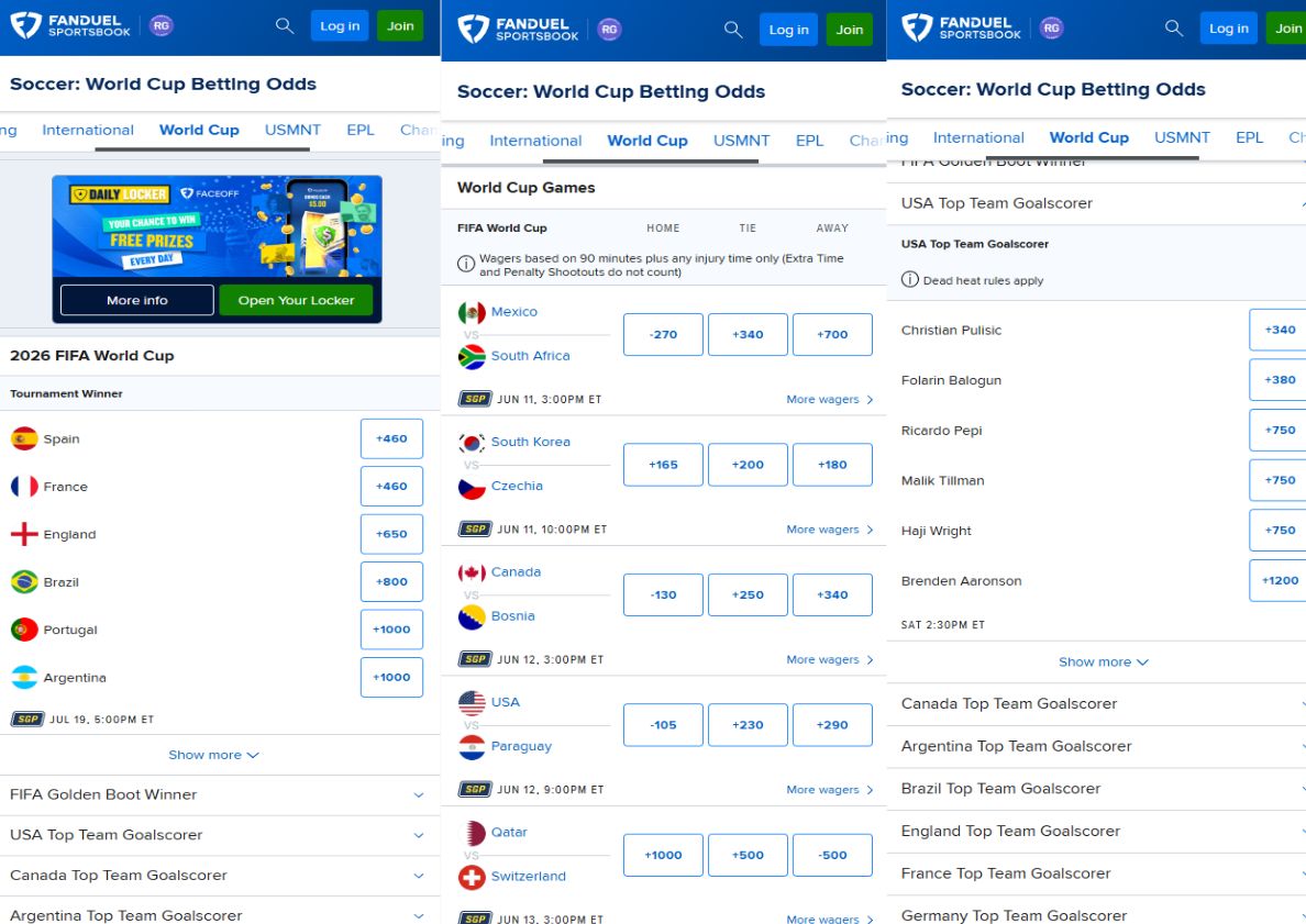 fanduel world cup betting