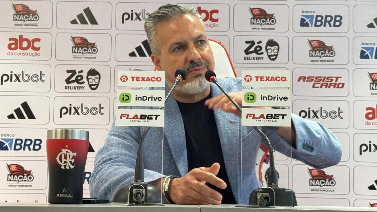 José Boto, diretor de futebol do Flamengo, em sua apresentação 2024
