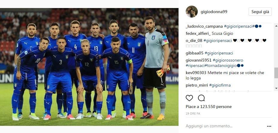 Donnarumma screen Instagram