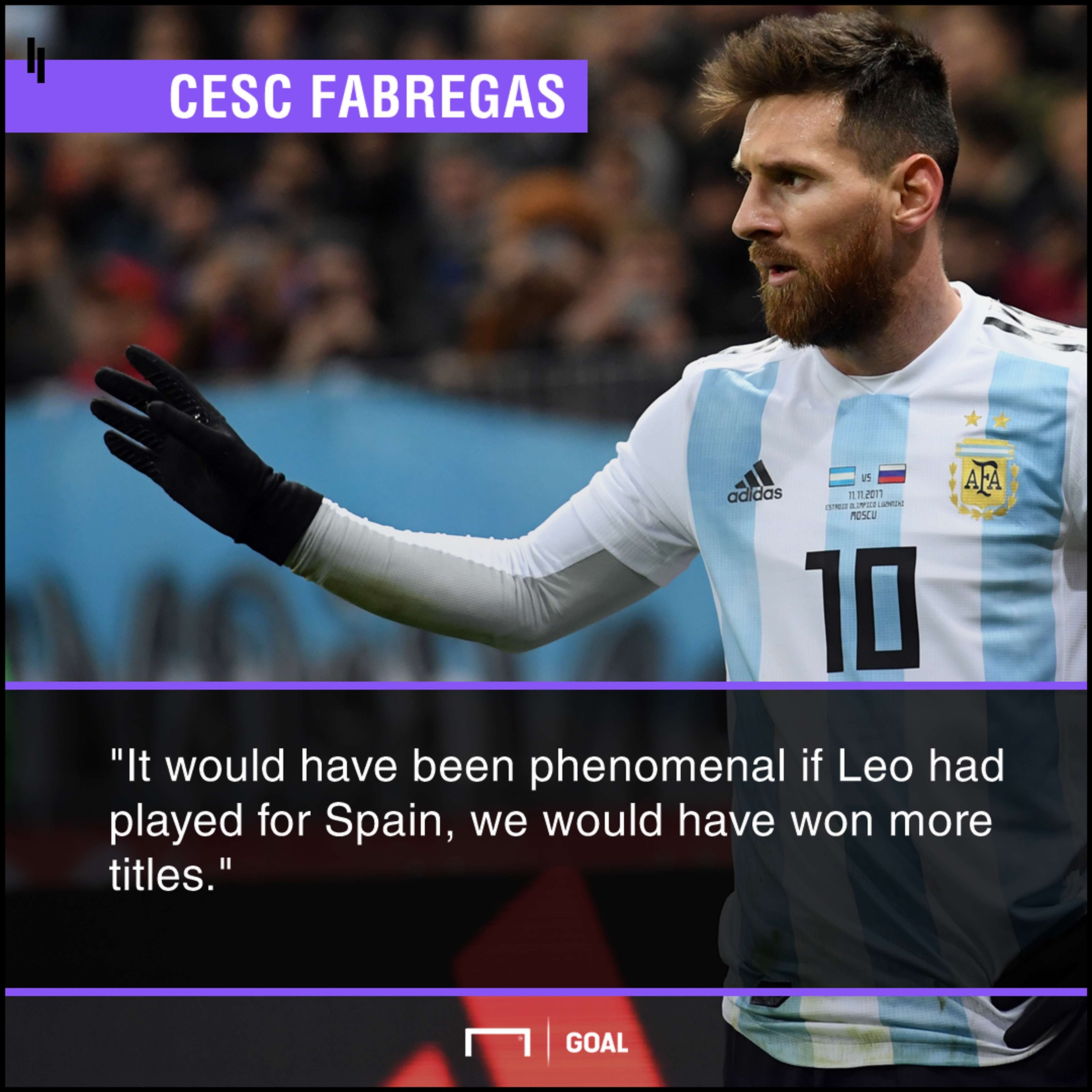 Cesc Fabregas Lionel Messi Spain snub