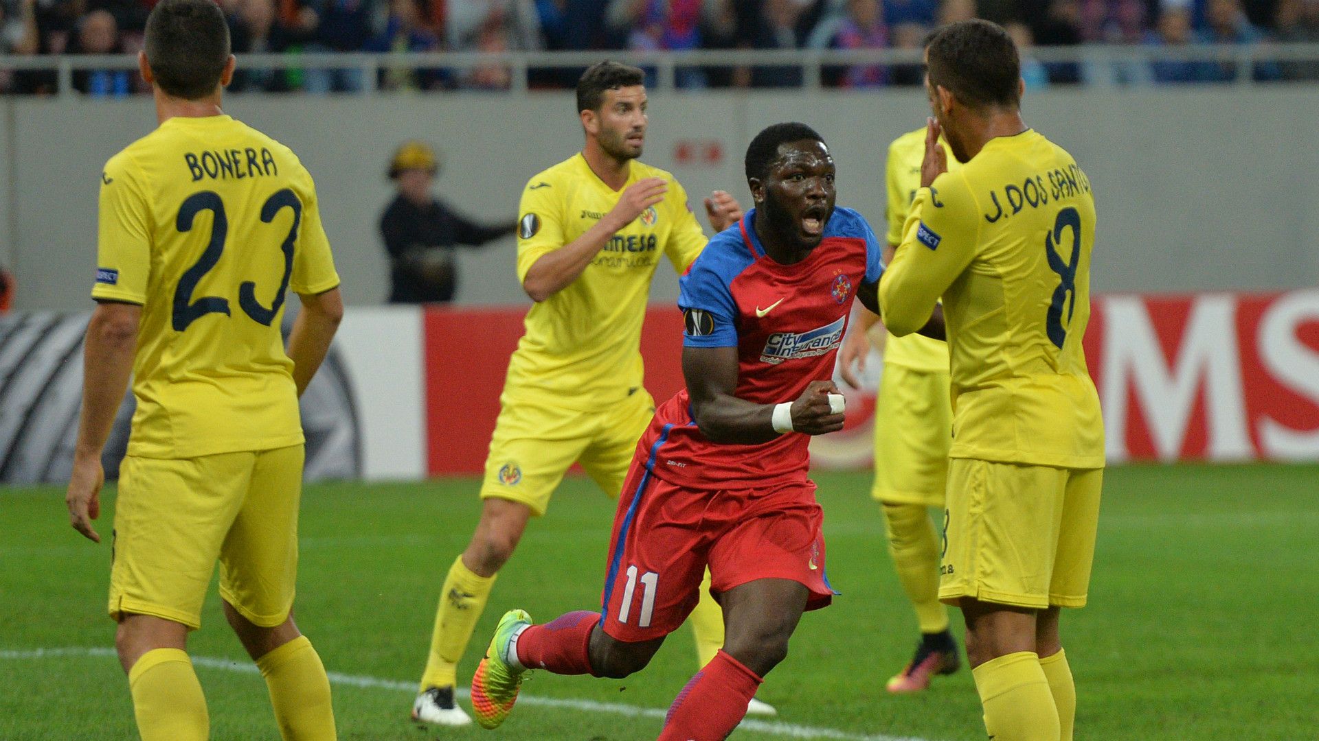 Muniru Sulley Jona Dos Santos Steaua Bucharest Villarreal UEFA Europa League
