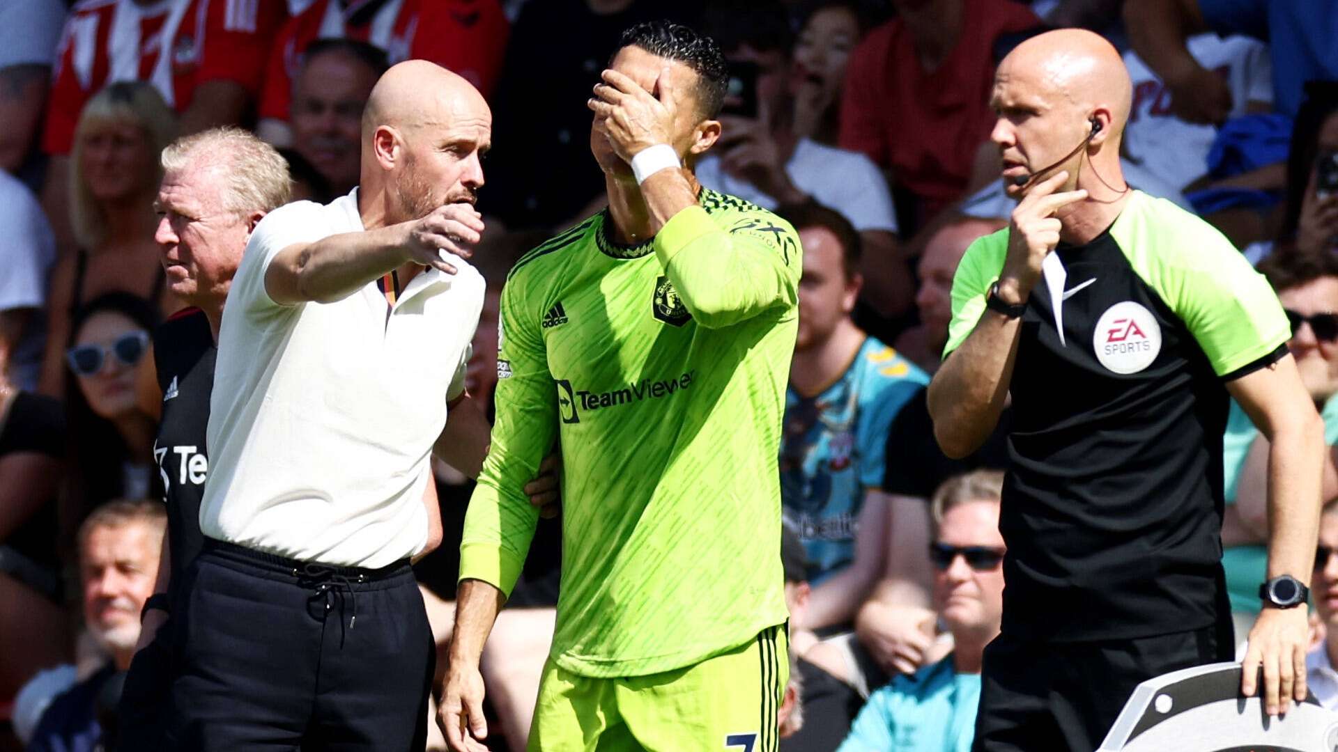 ONLY GERMANY Erik ten Hag Cristiano Ronaldo Manchester United 2022