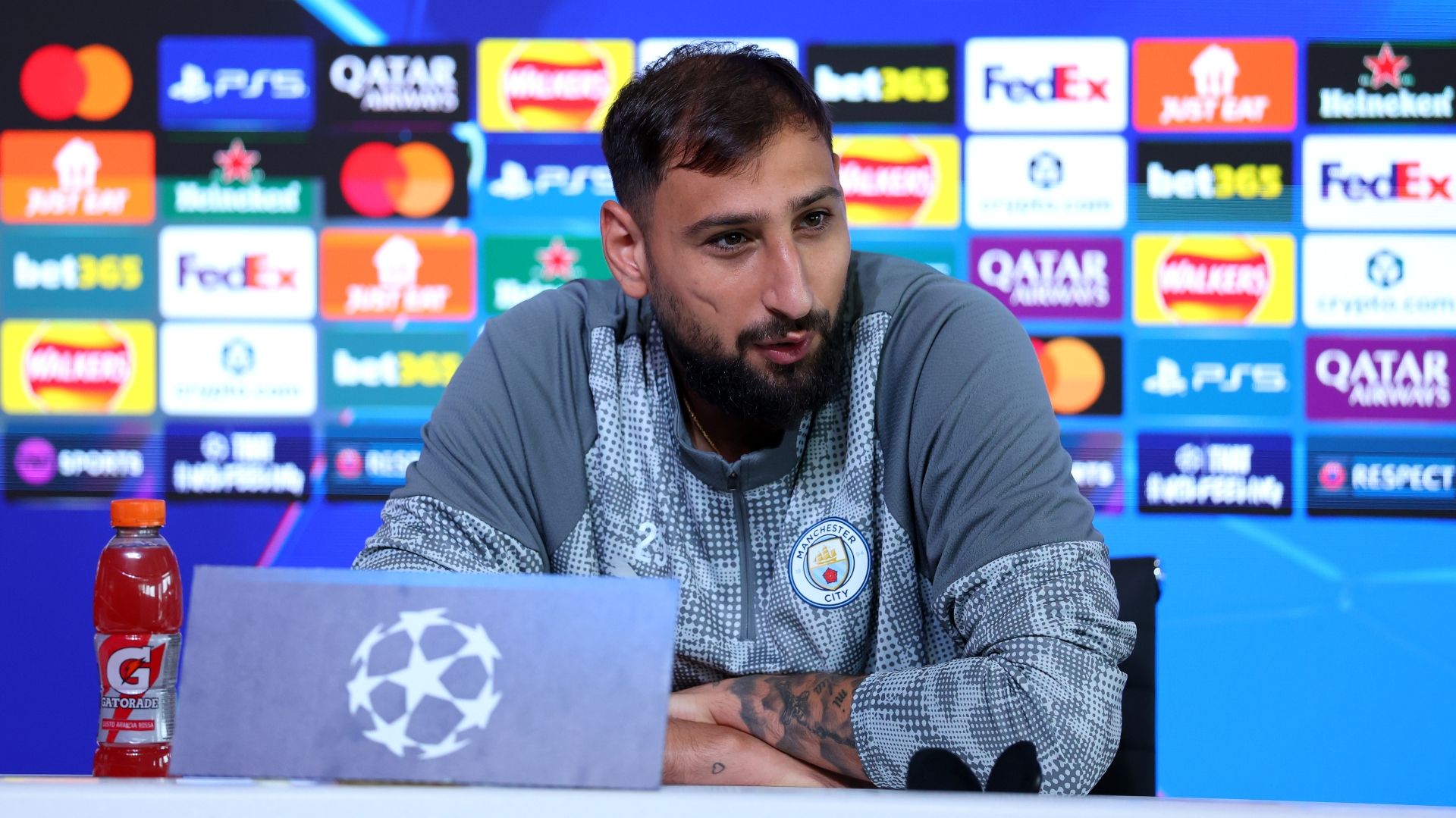 Gianluigi Donnarumma Manchester City Napoli press conference 17092025