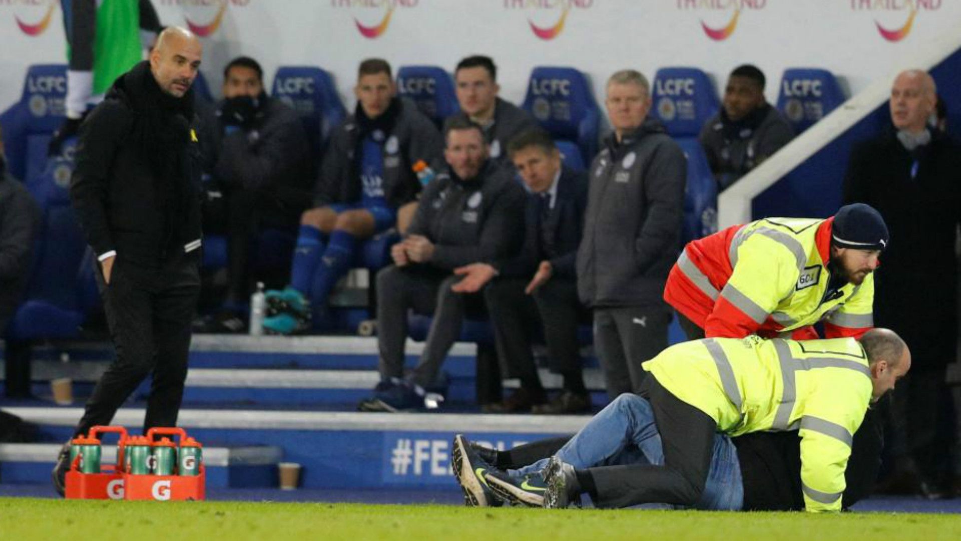Pitch invader Pep Guardiola Carabao Cup