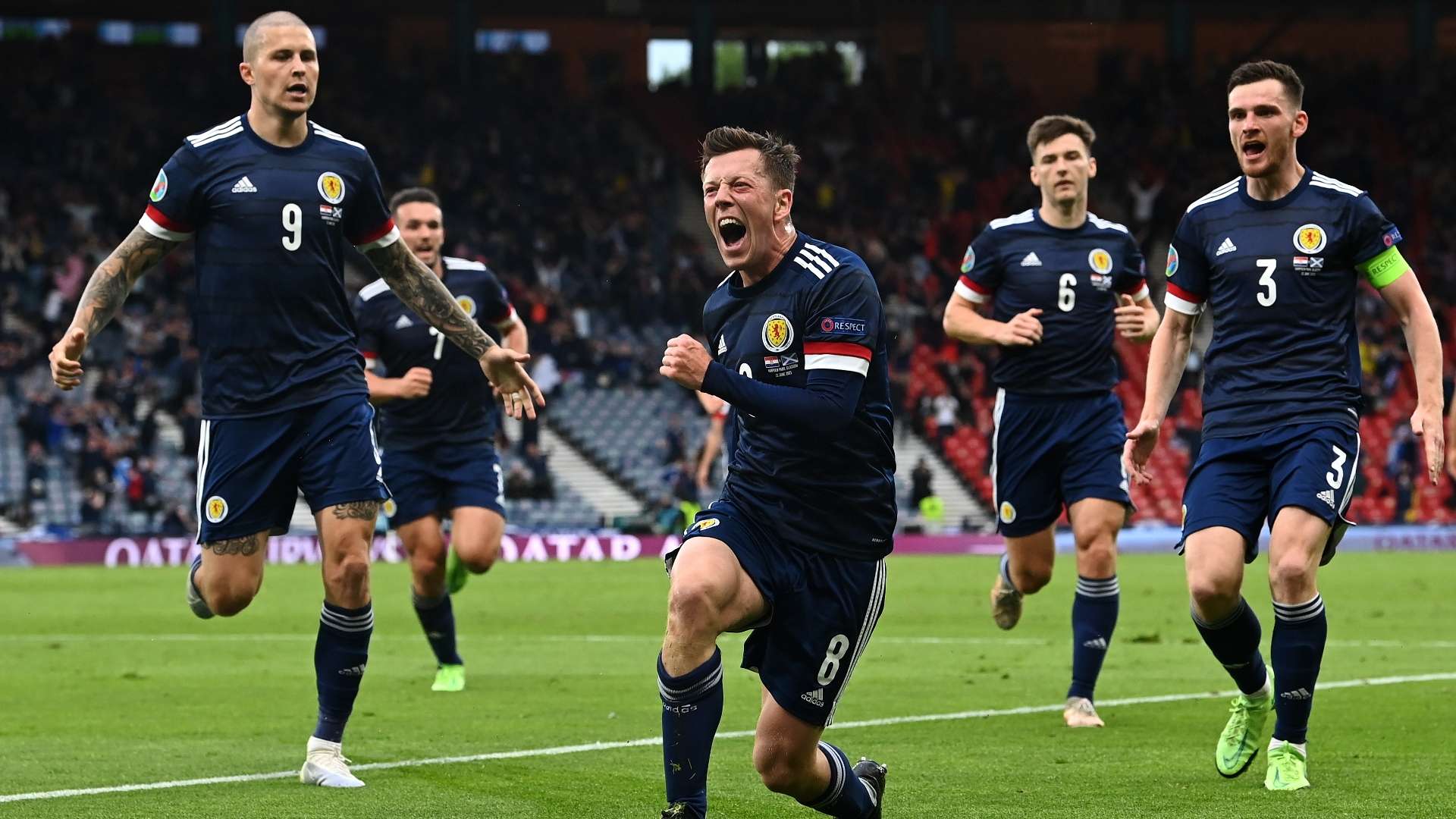 Scotland celebrate McGregor goal