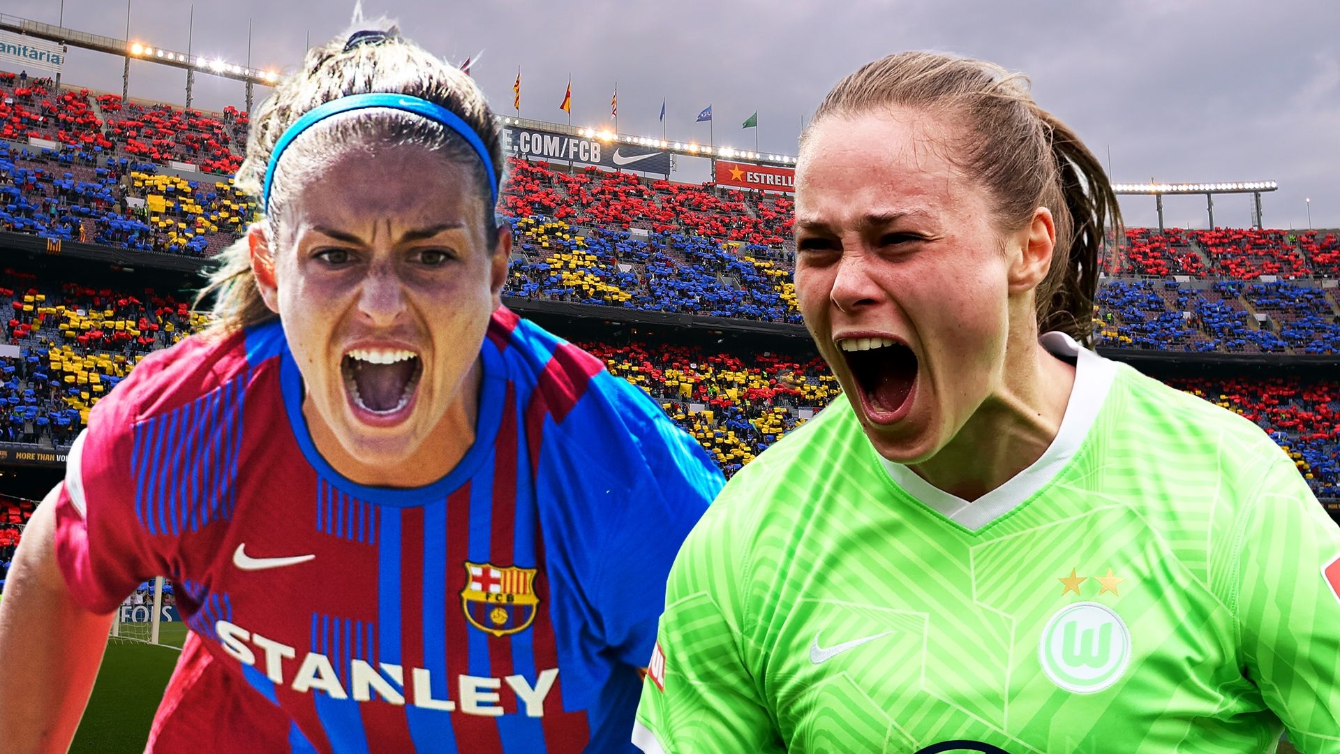 Alexia Putellas Ewa Pajor Barcelona Wolfsburg UWCL GFX