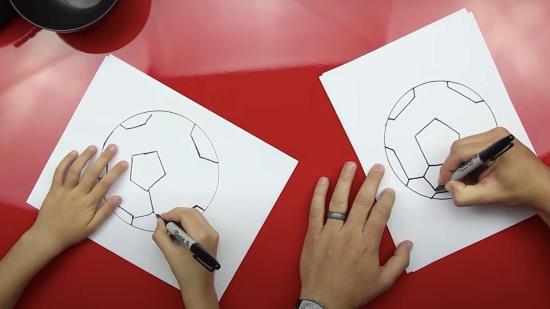 How to draw soccer ball 6