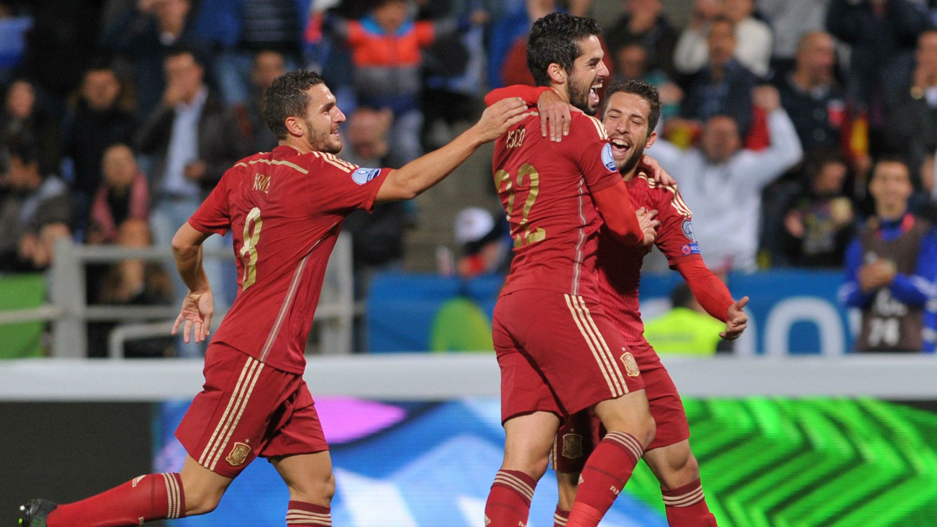 Koke Isco Alarcon Jordi Alba Spain Belarus Euro 2016 Qualifying 15112014