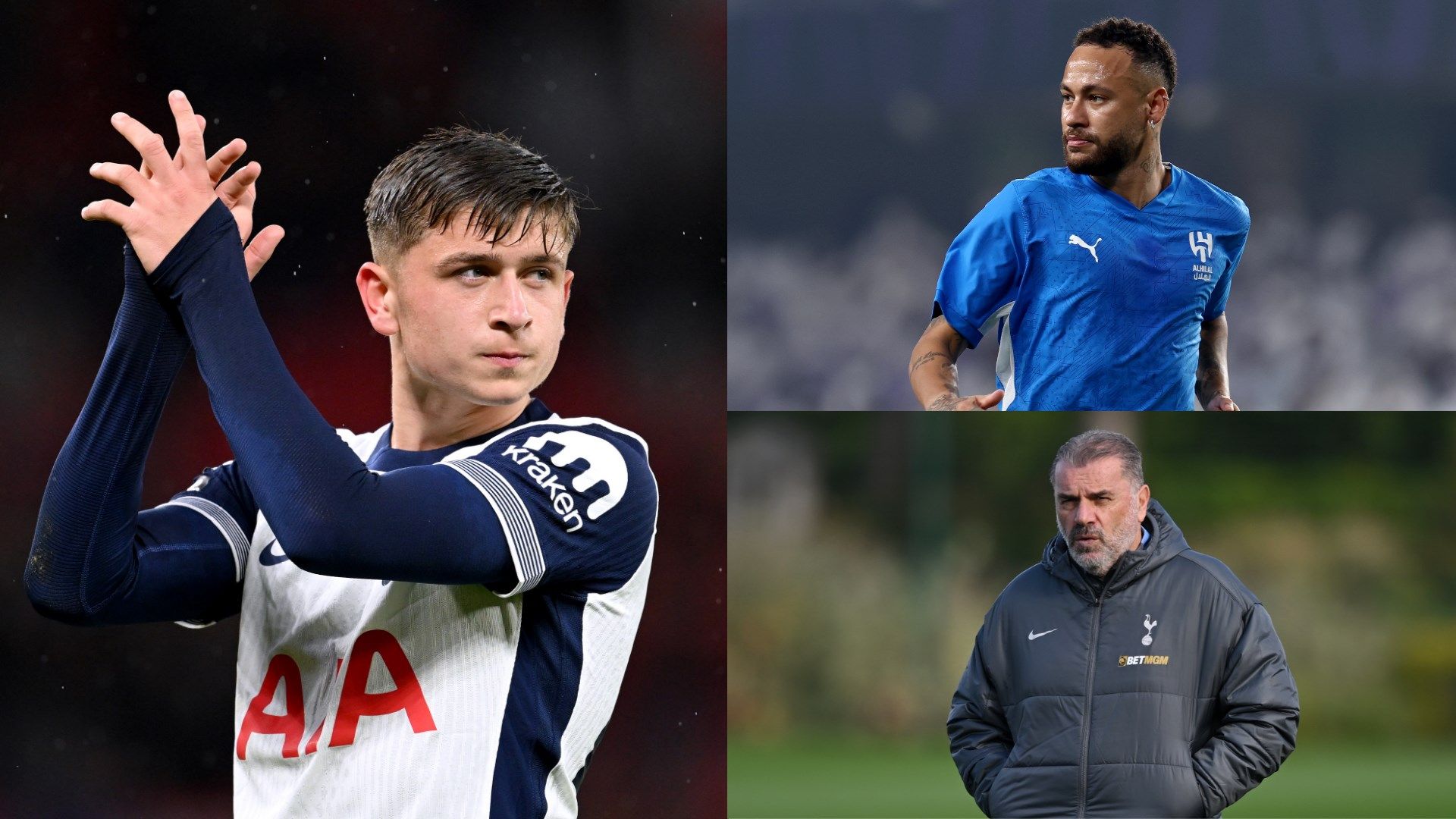 Mikey Moore Neymar Jr Ange Postecoglou Tottenham Al-Hilal