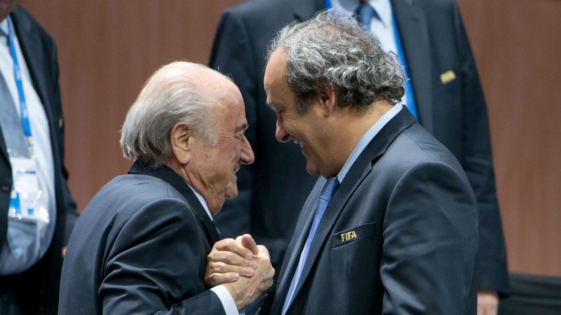 Michel Platini and Sepp Blatter