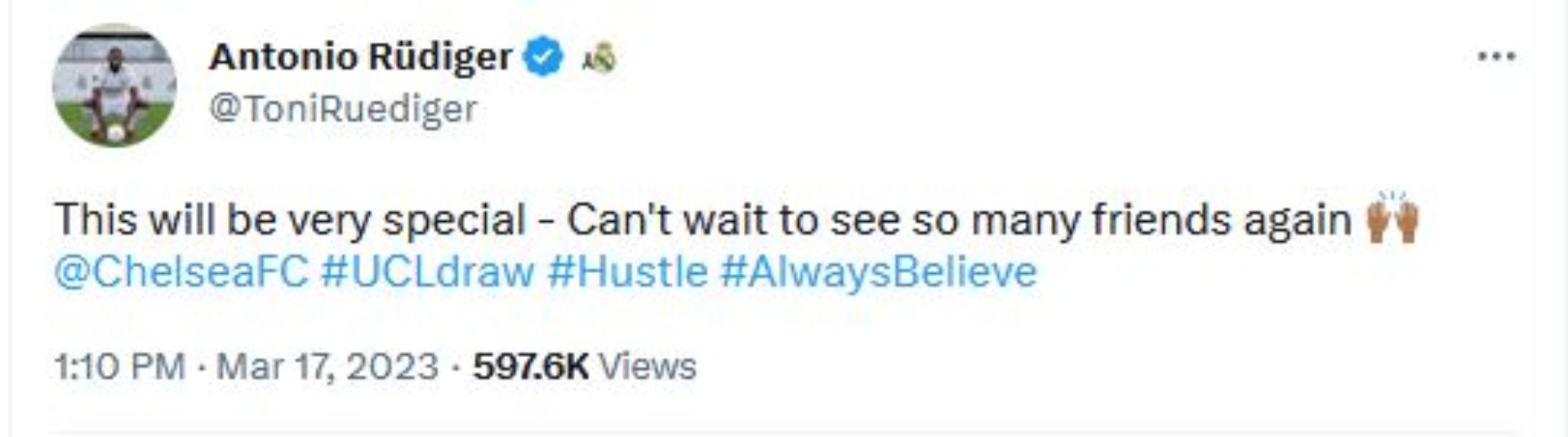 Rudiger Tweet