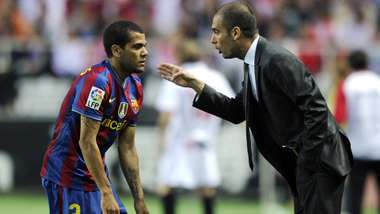 Pep Guardiola Dani Alves FC Barcelona 08052010