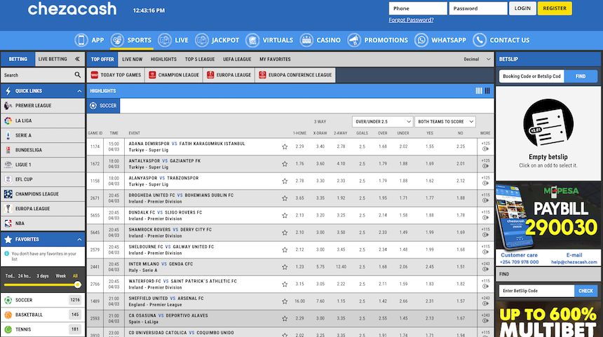 chezacash mobile site