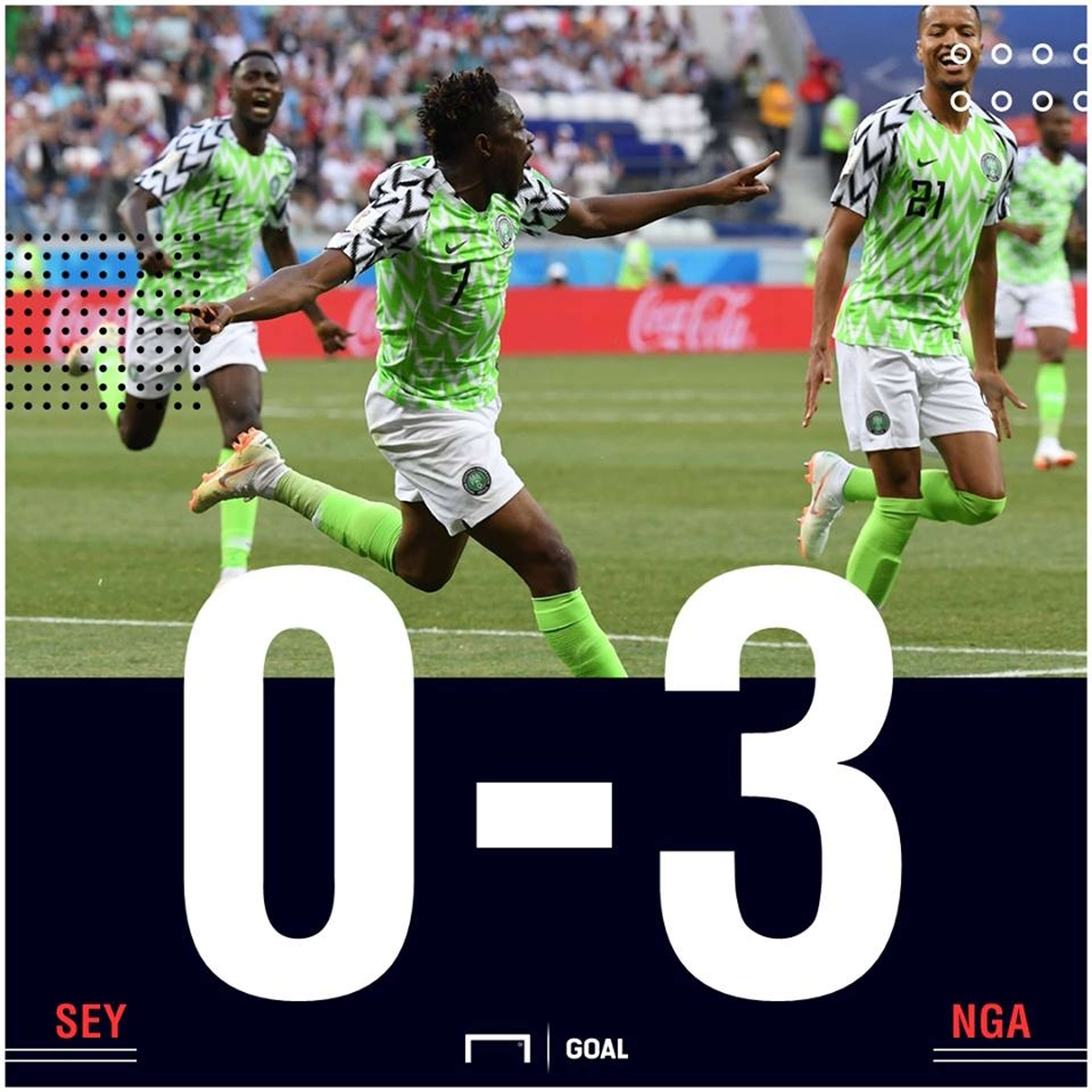 Seychelles Nigeria scoreline PS