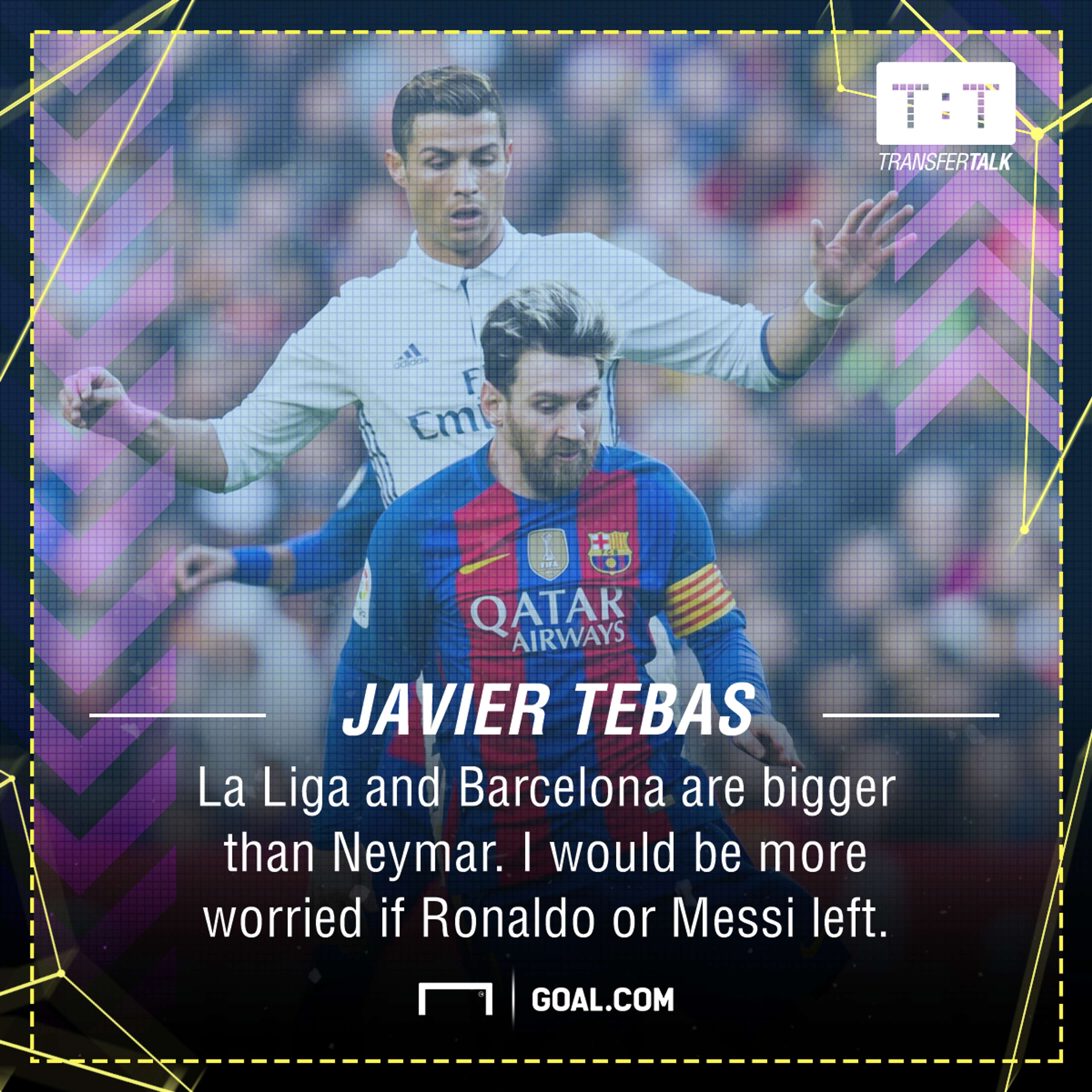 Lionel Messi Cristiano Ronaldo Neymar Javier Tebas La Liga