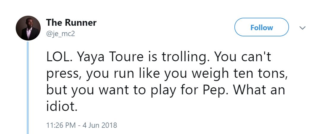 Reactions Yaya Toure Pep Guardiola