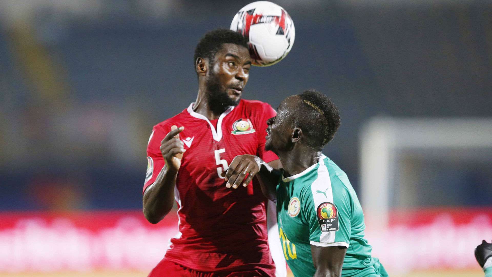 Musa Mohamed of Kenya and Harambee Stars v Sadio Mane of Senegal.
