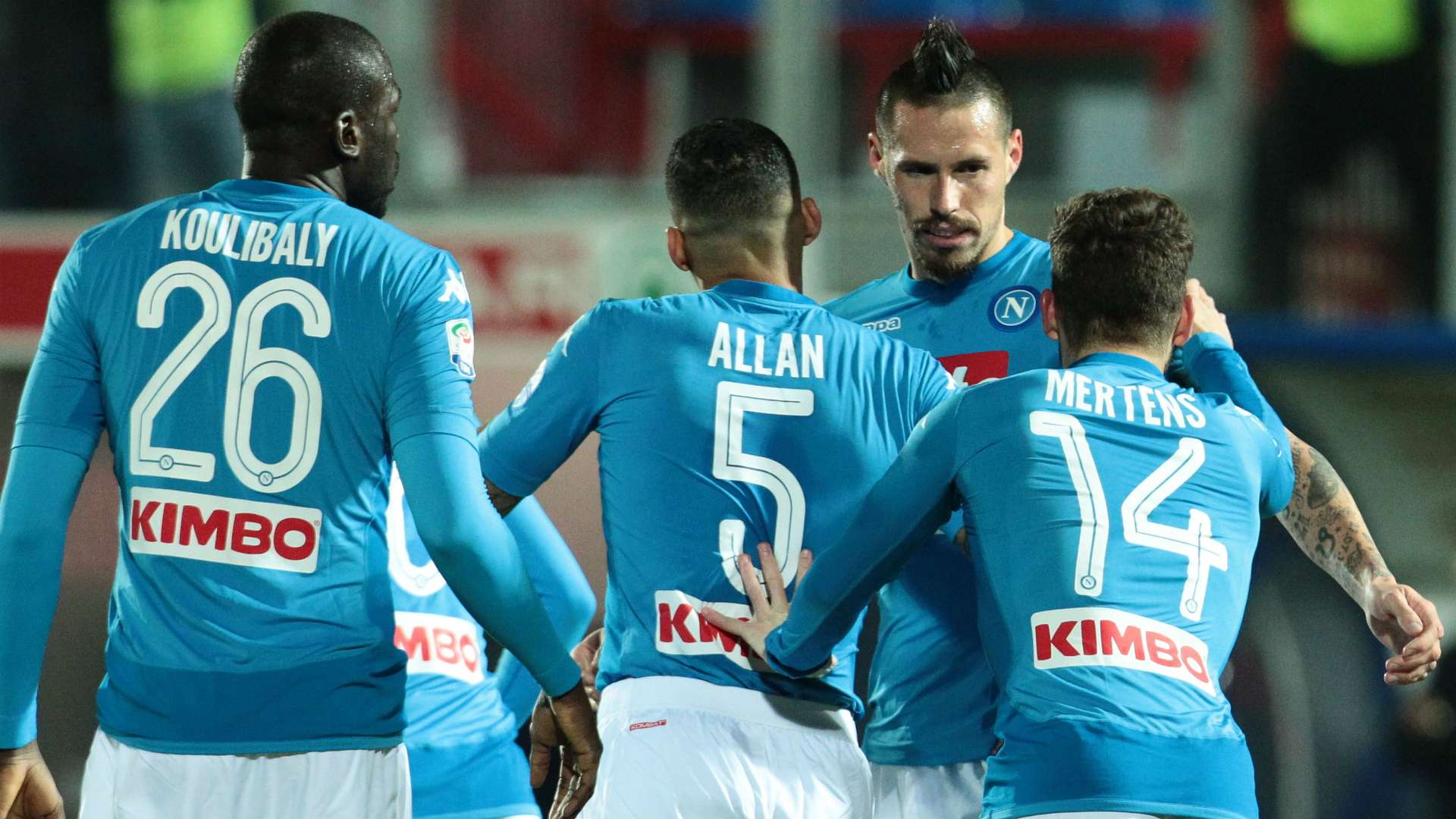 Napoli celebrating Crotone Napoli Serie A