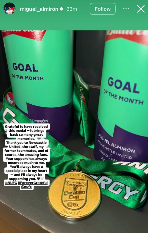 Miguel almiron medal