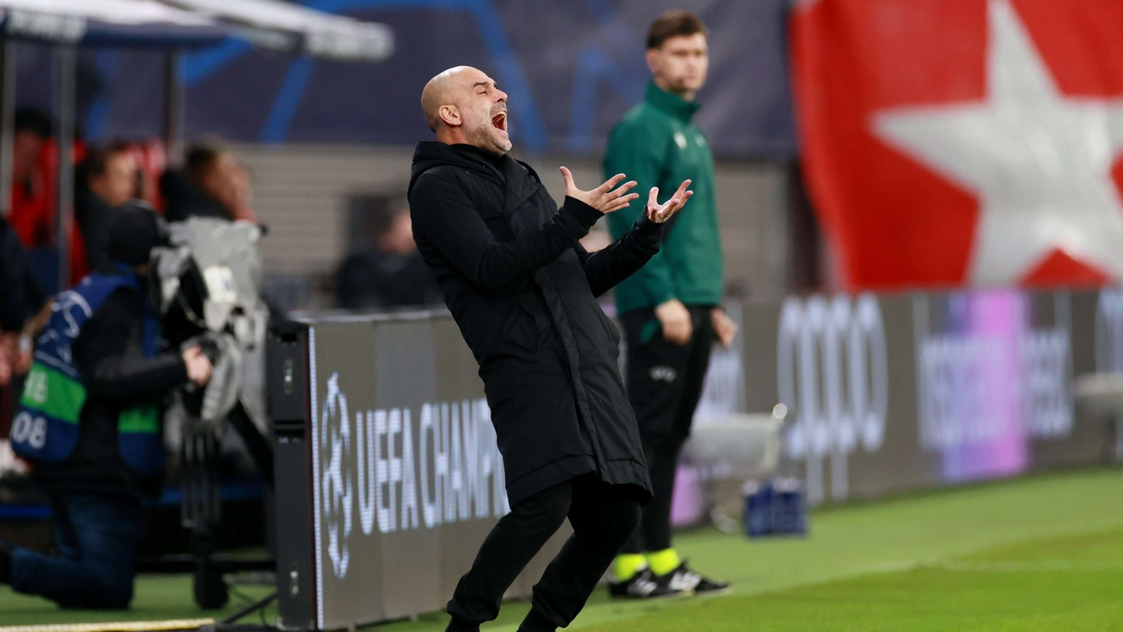 Pep Guardiola Man City vs Leipzig unhappy 2022-23