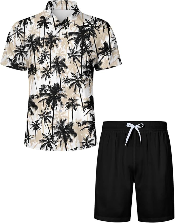  طقم قميص وشورت للرجال للصيف من لواو