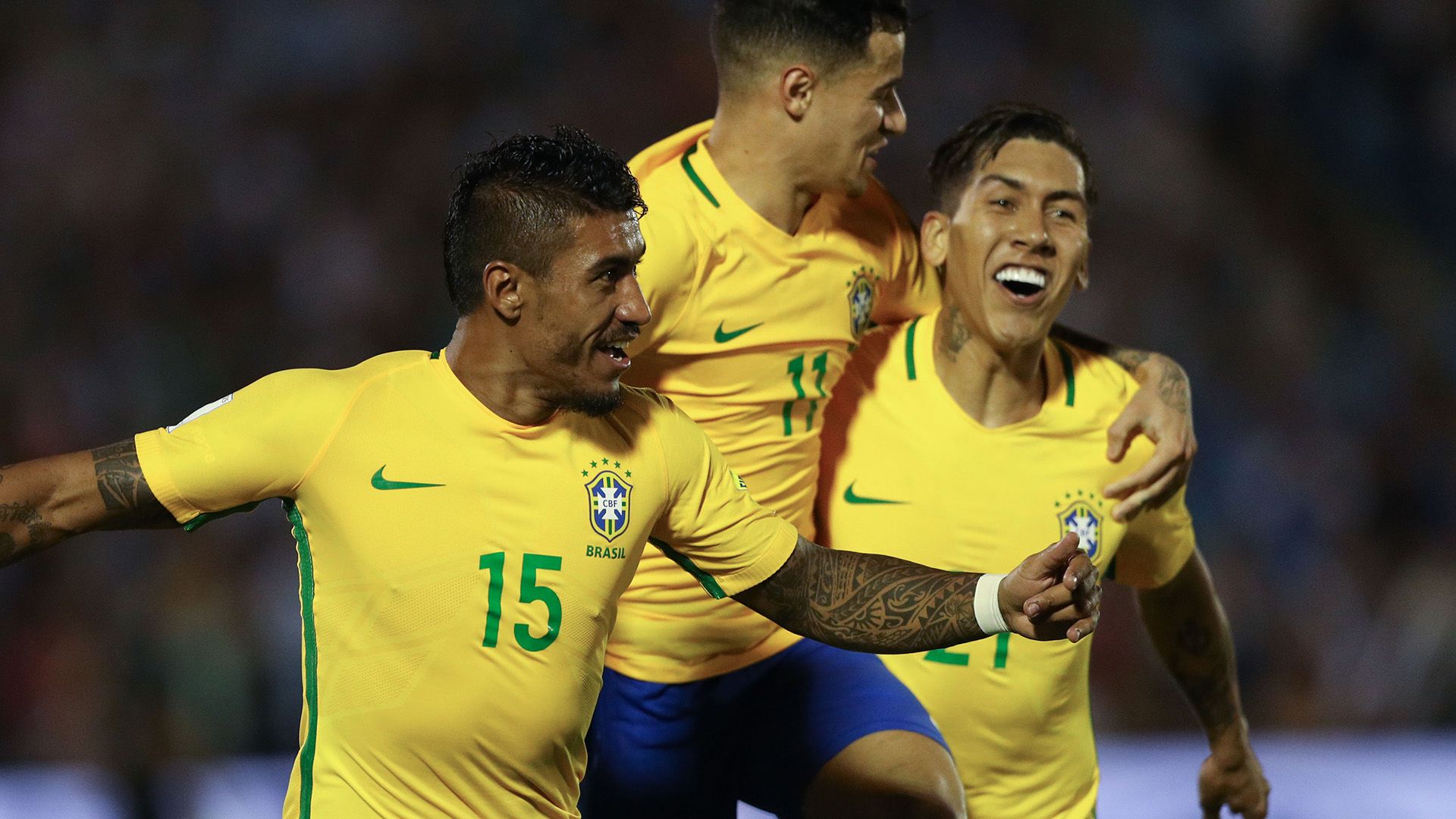 Coutinho Paulinho Firmino Uruguai Brasil Eliminatorias 2018 23032017