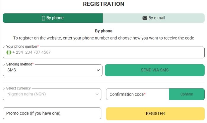 BetWinner Registration