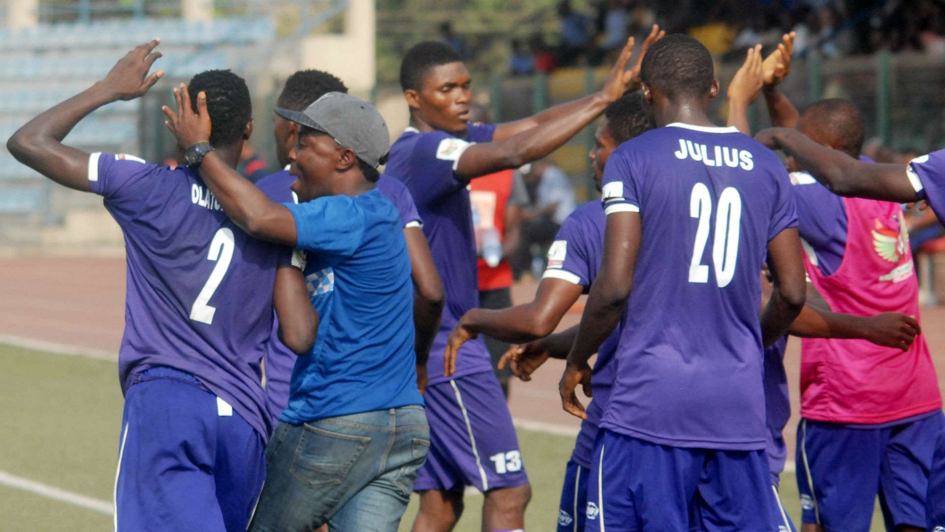 MFM's Olatunbosun Sikiru celebrates goal against Rivers United