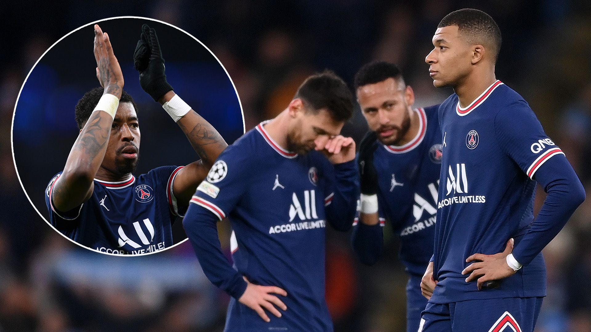 Presnel Kimpembe Lionel Messi Neymar Kylian Mbappe PSG 2021-22