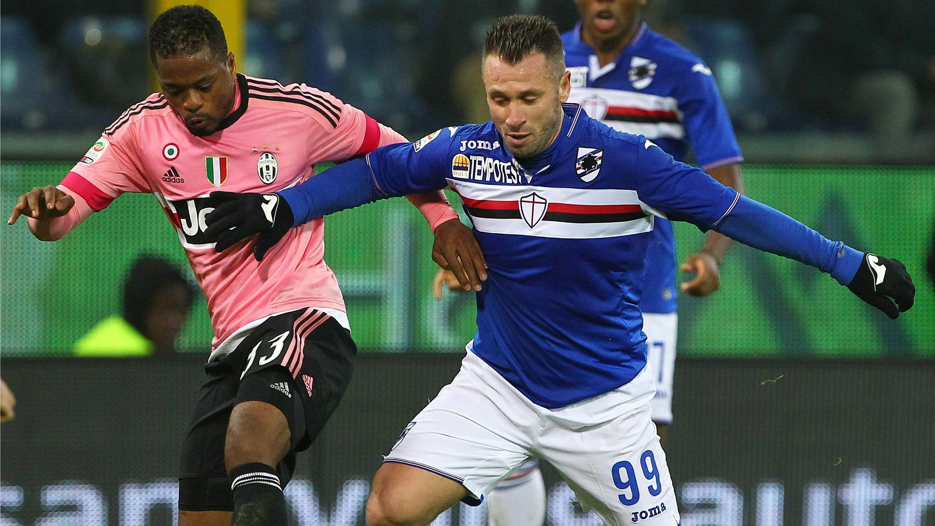 Antonio Cassano Patrice Evra Sampdoria Juventus Serie A 10012016