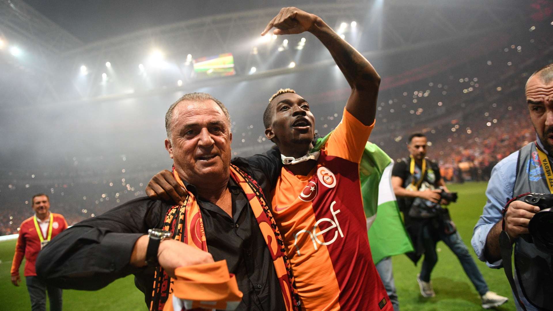Henry Onyekuru & Fatih Terim of Galatasaray