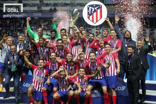2018 UEFA 슈퍼컵 우승을 차지한 아틀레티코 마드리드. 사진=게티이미지
