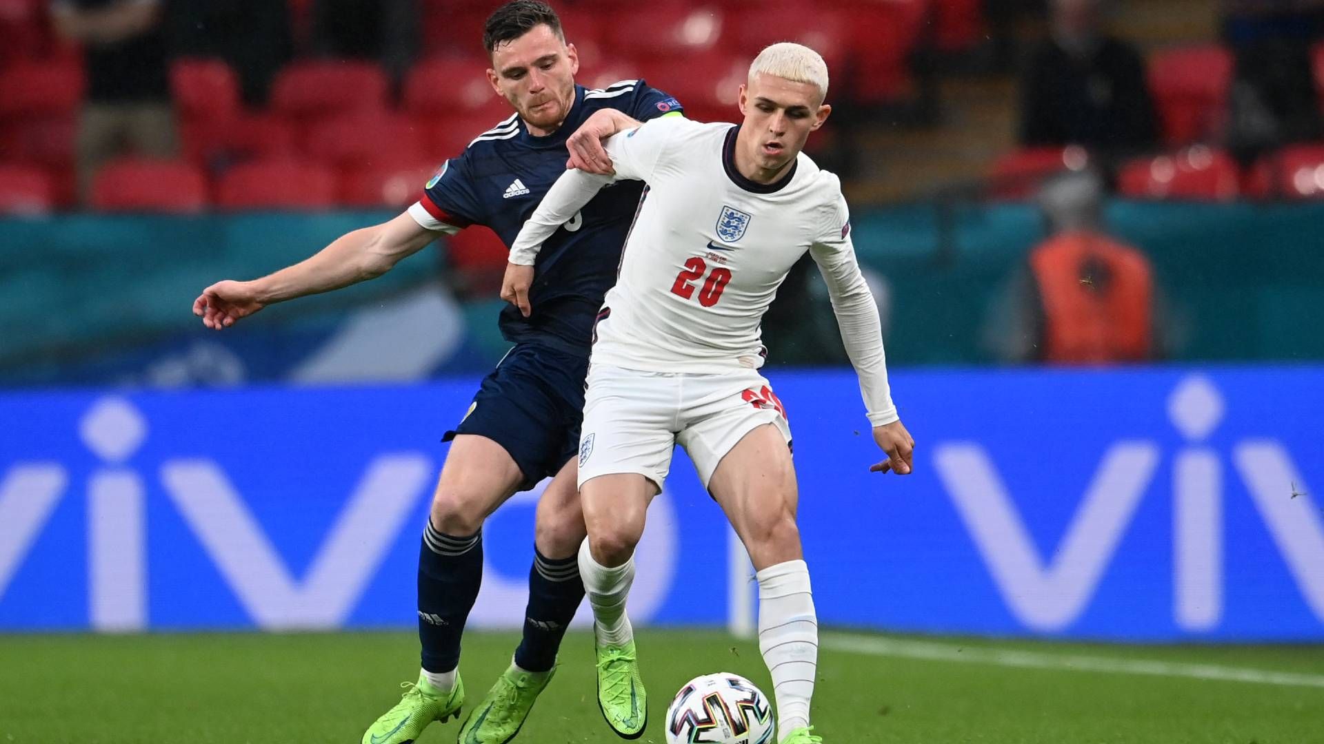 Scotland England EURO 2020 20210618 Phil Foden Andrew Robertson