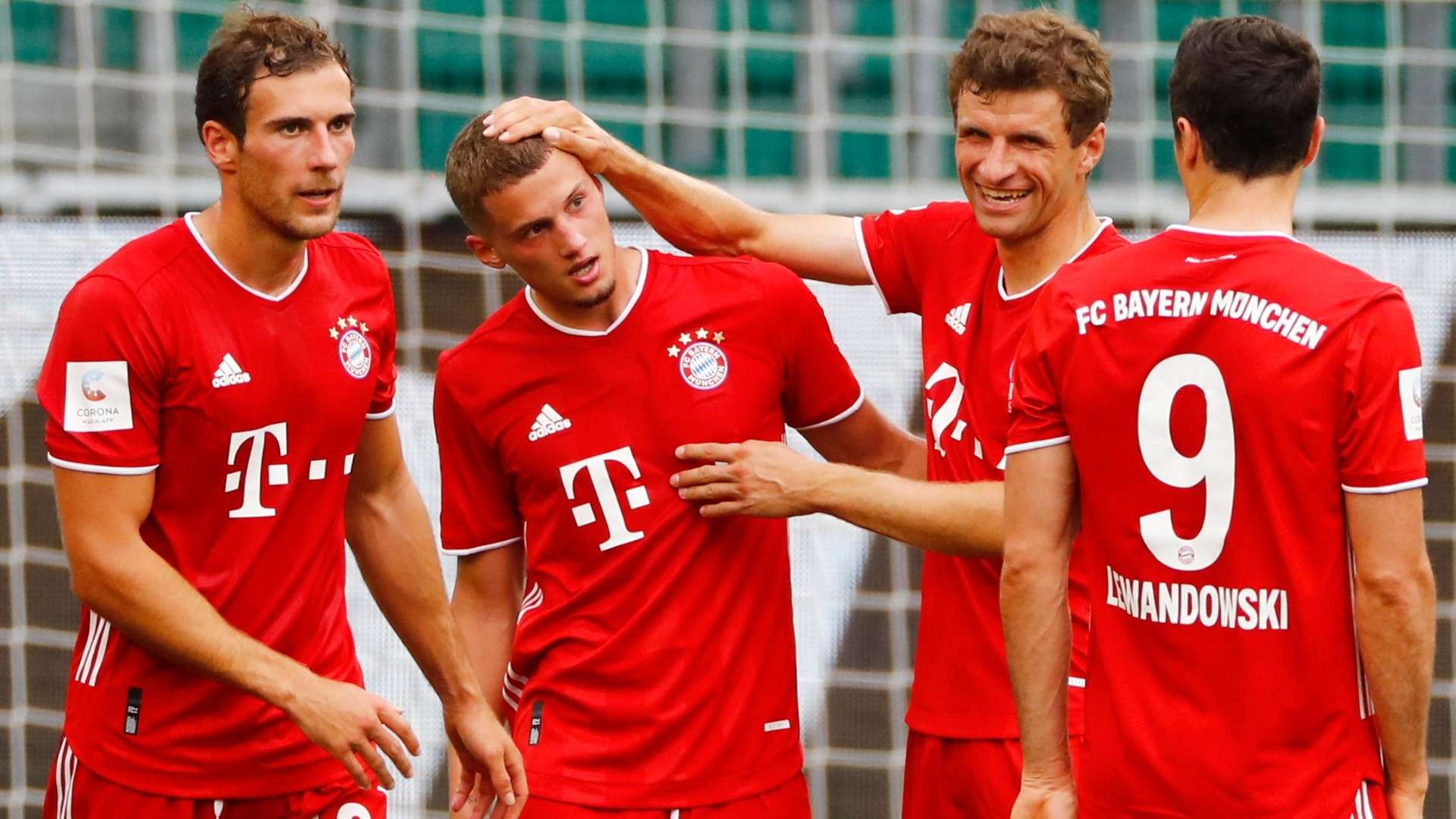 Bayern Munich celebrate Mickael Cuisance goal