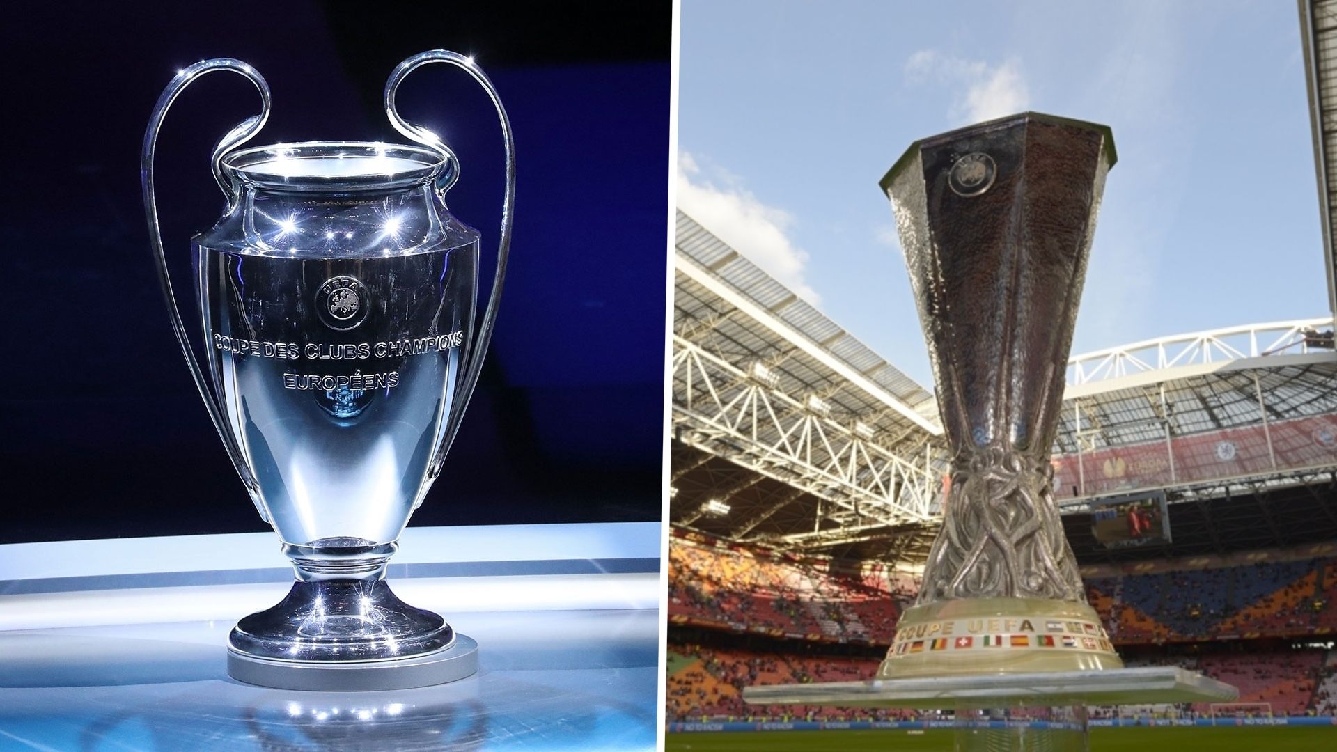 Champions League Europa League trophy