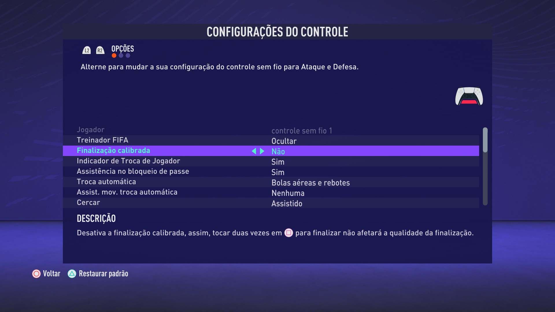 Configurações FIFA 21 - 3