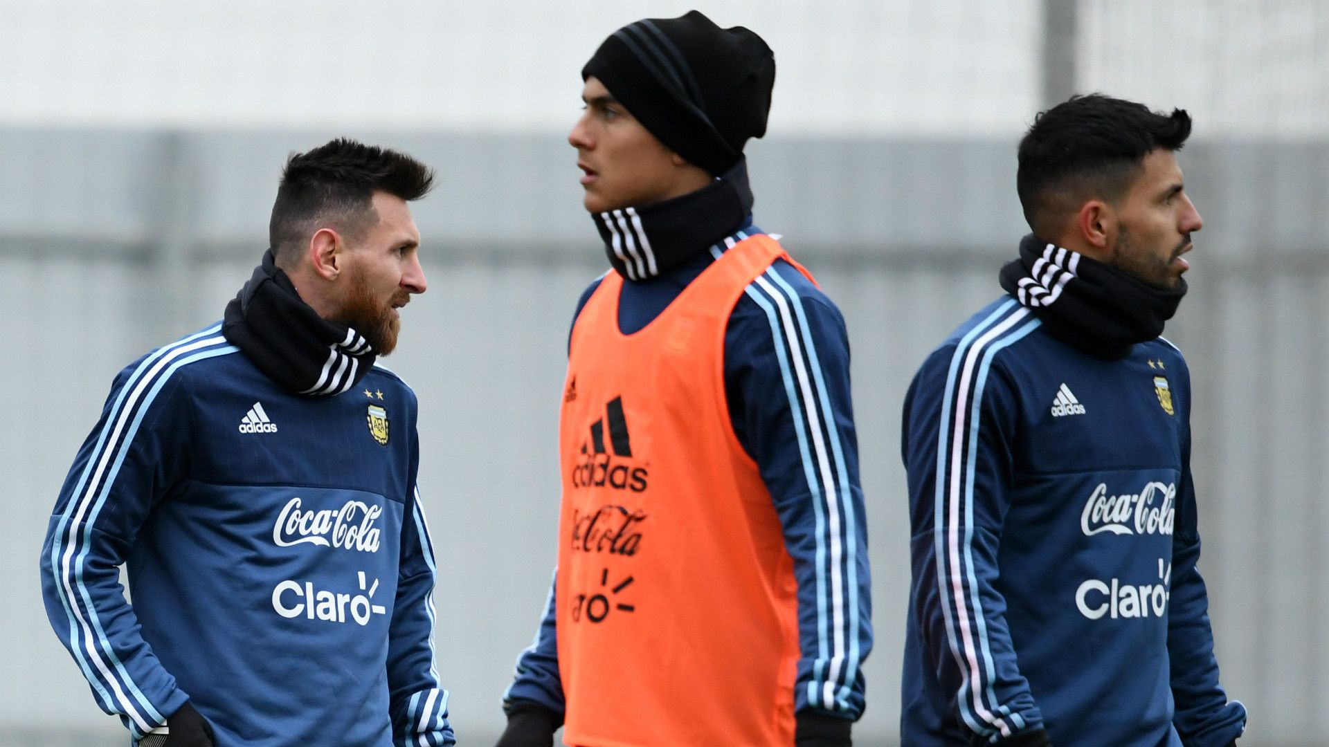 Lionel Messi Paulo Dybala Sergio Aguero ArgentinaEntrenamiento  07112017