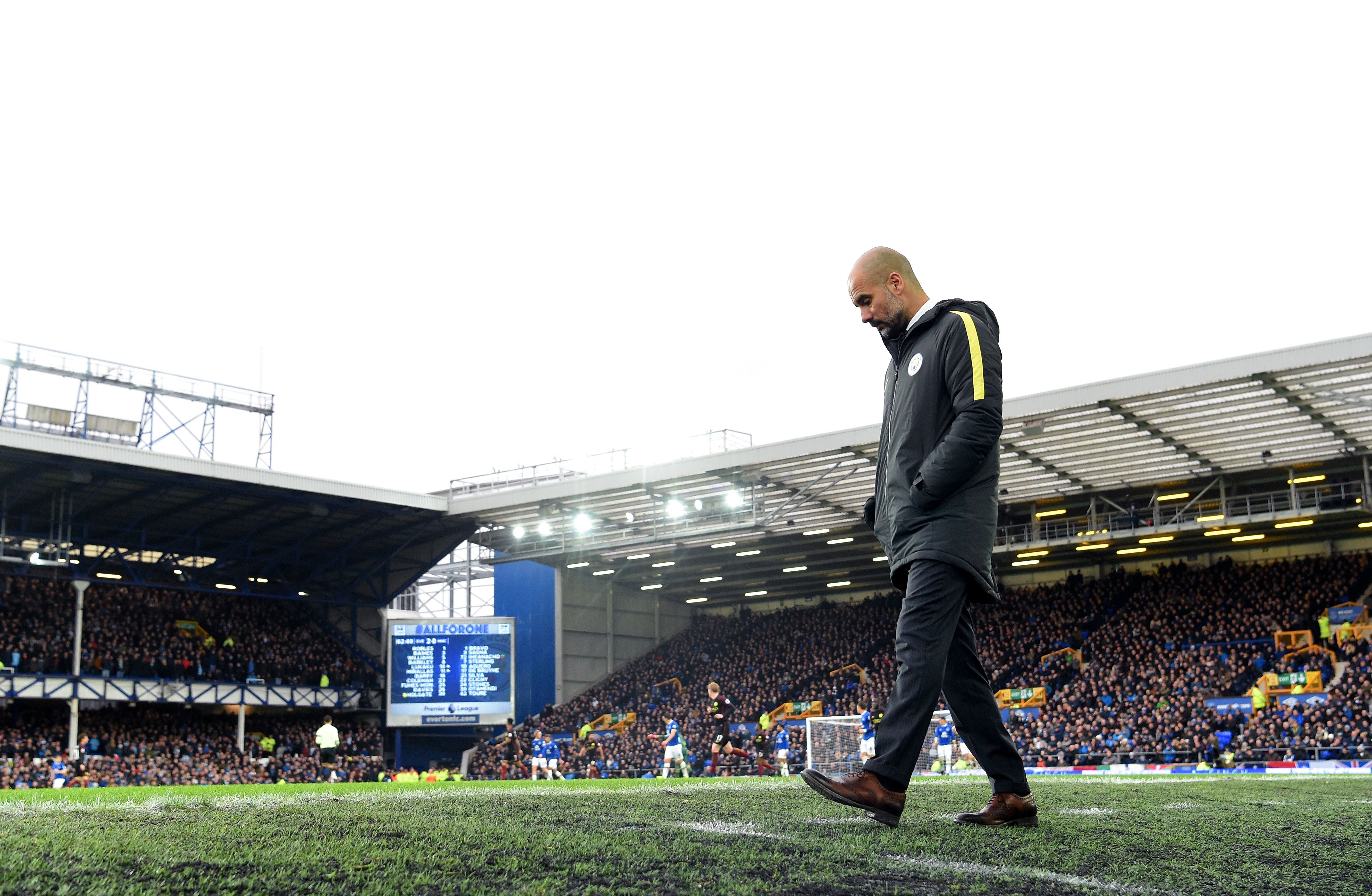 Pep Guardiola Manchester City Everton