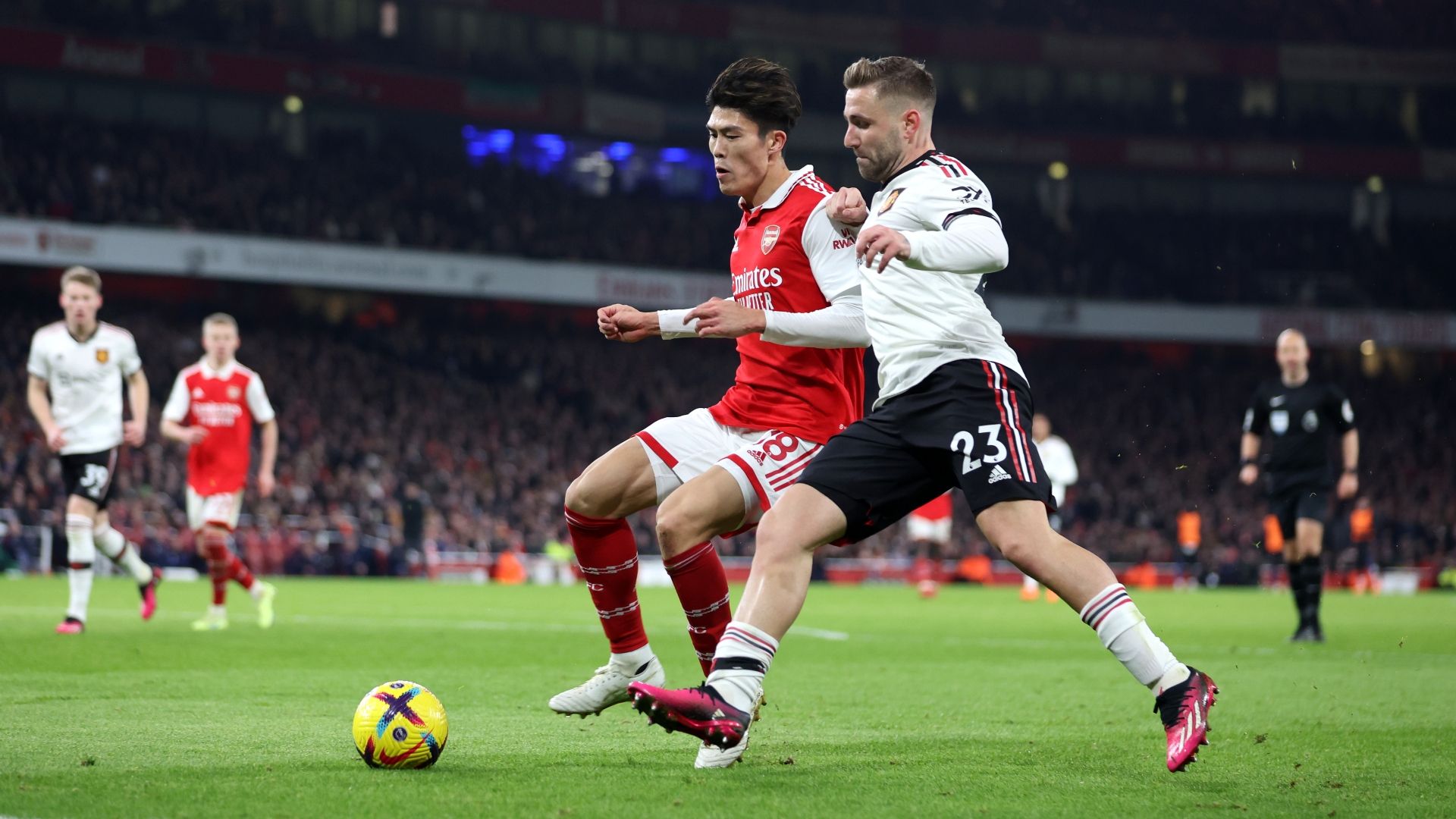 Takehiro Tomiyasu Luke Shaw Arsenal Manchester United 2022-23