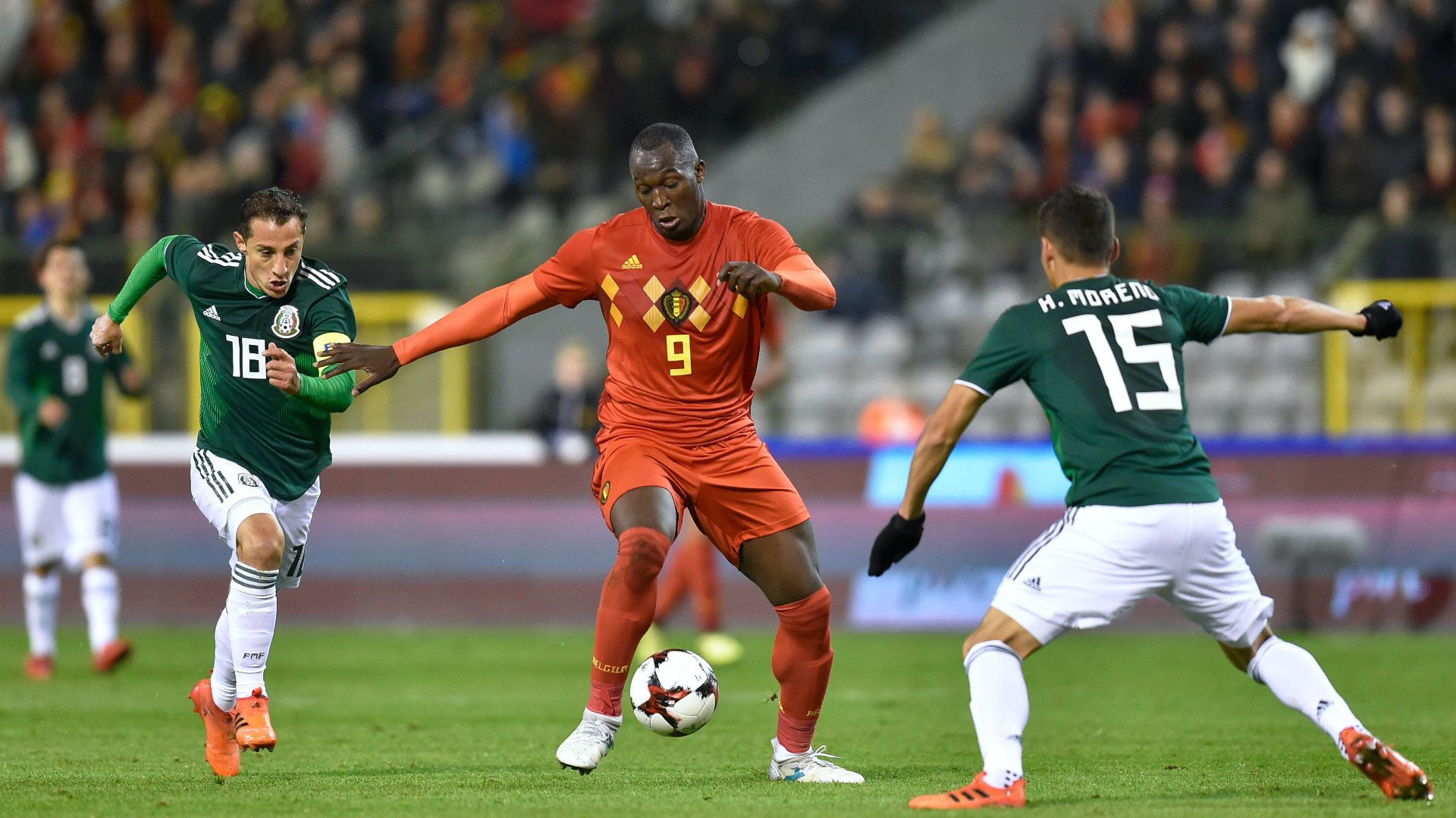 Romelu Lukaku Belgium Andres Guardado Hector Moreno Mexico