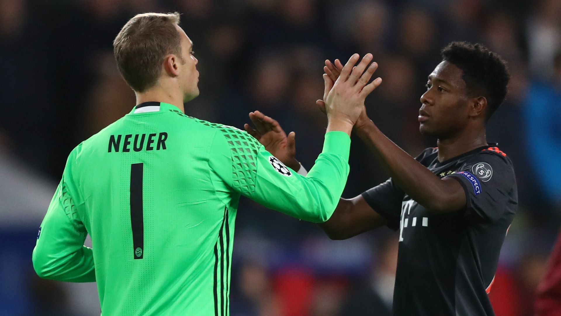 MANUEL NEUER DAVID ALABA BAYERN MUNICH UEFA CHAMPIONS LEAGUE 01112016