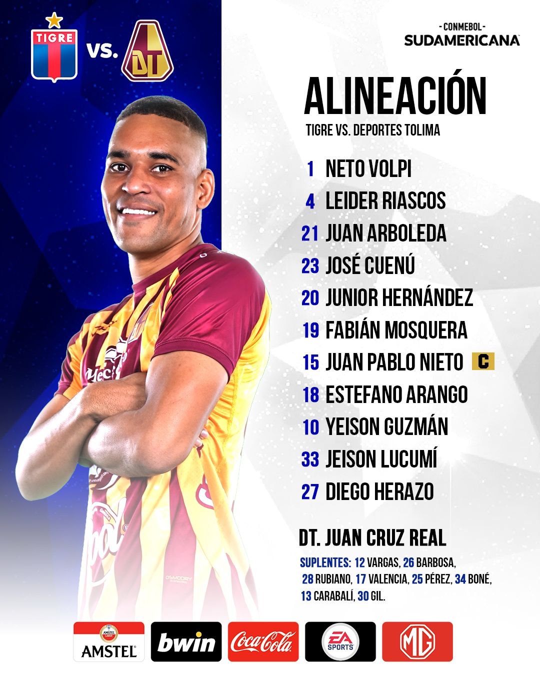 Nómina Tolima Fecha 4 Copa Sudamericana 2023