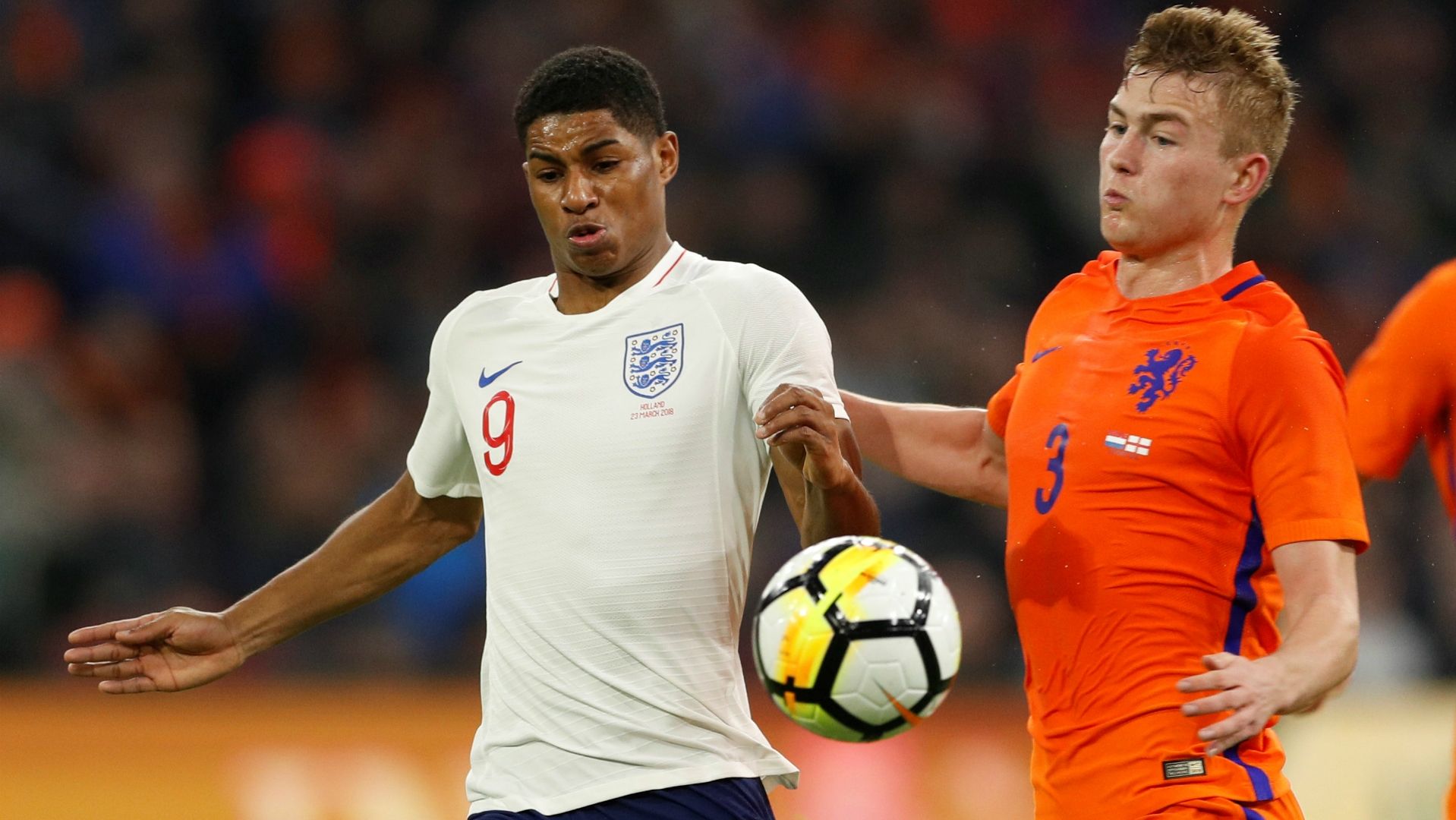Marcus Rashford, Matthijs de Ligt, Netherlands - England 03232018
