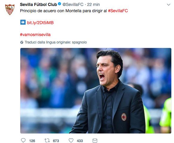 Twitter Siviglia Montella