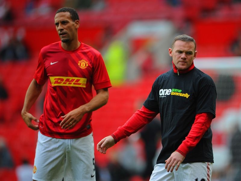 Wayne Rooney Rio Ferdinand Manchester United  Stoke City  Premier League 20102012